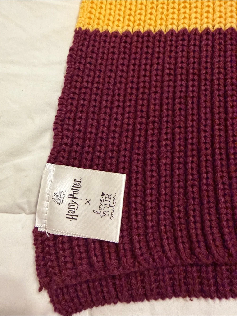 Harry Potter Love Your Melon Gryffindor Knit Scarf in Maroon & Yellow